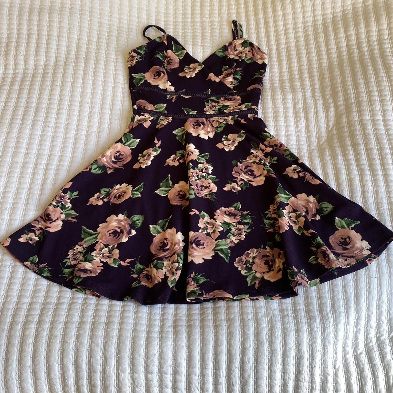 woman’s size xs mi ami dark purple mini dress with... - Depop