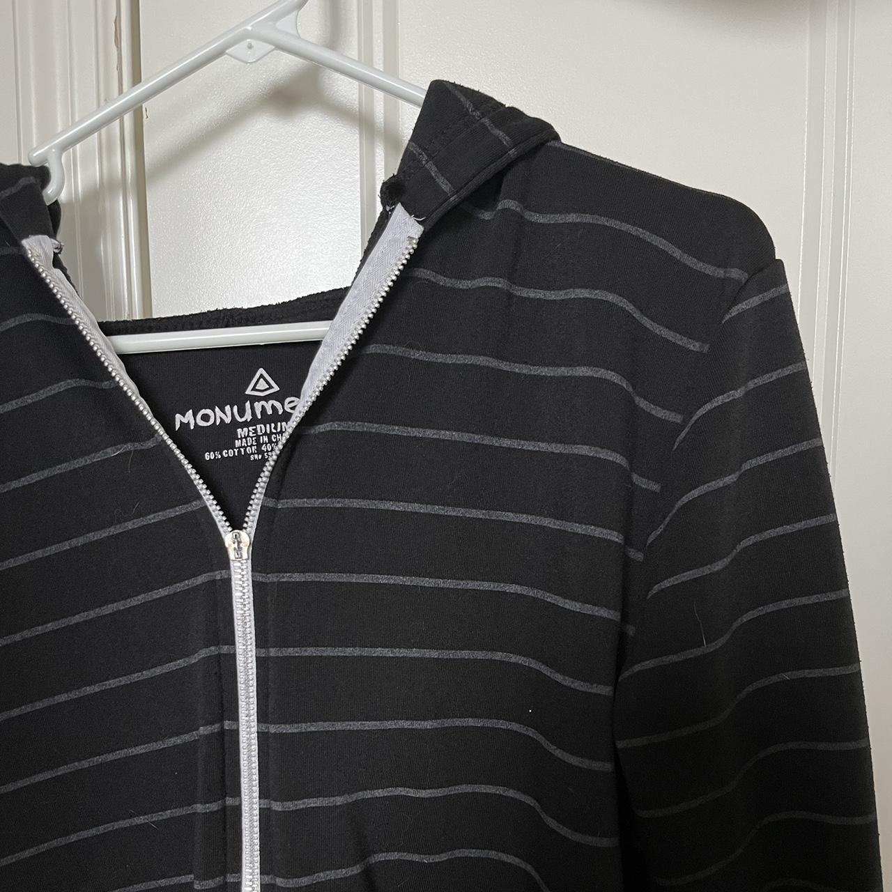 black striped zip up! emo striped zipup... Depop