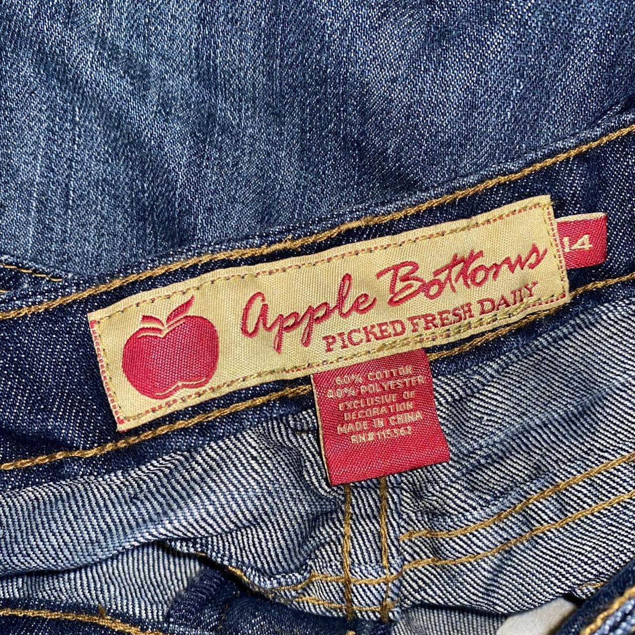 VINTAGE APPLE BOTTOM JORTS kids size 14 blue wash... - Depop