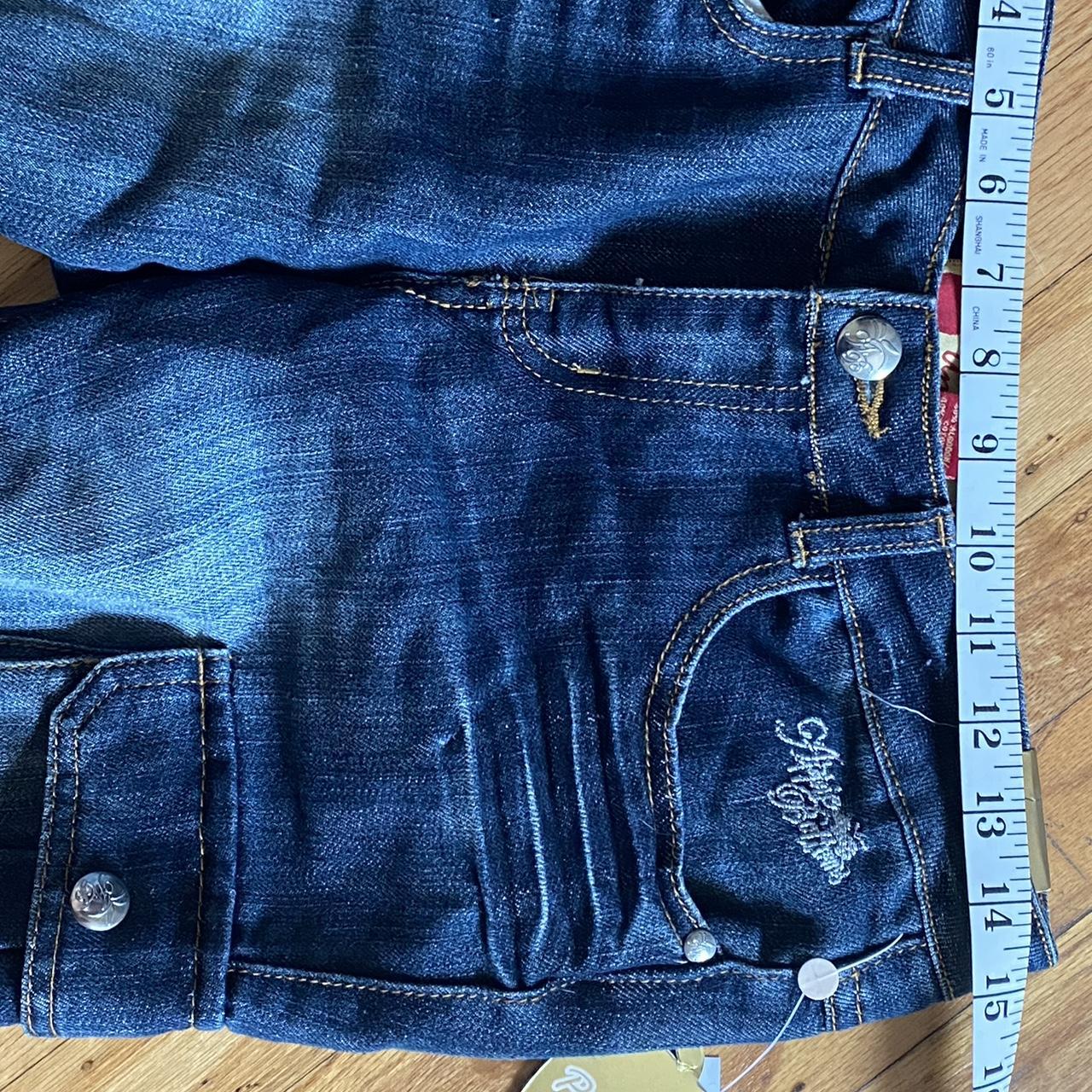 VINTAGE APPLE BOTTOM JORTS kids size 14 blue wash... - Depop