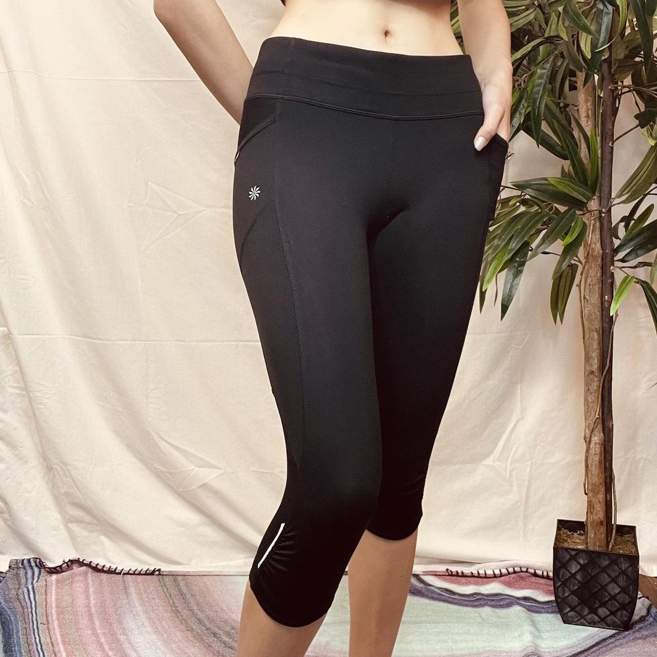 Athleta Black Capri Leggings Has mesh panels with - Depop