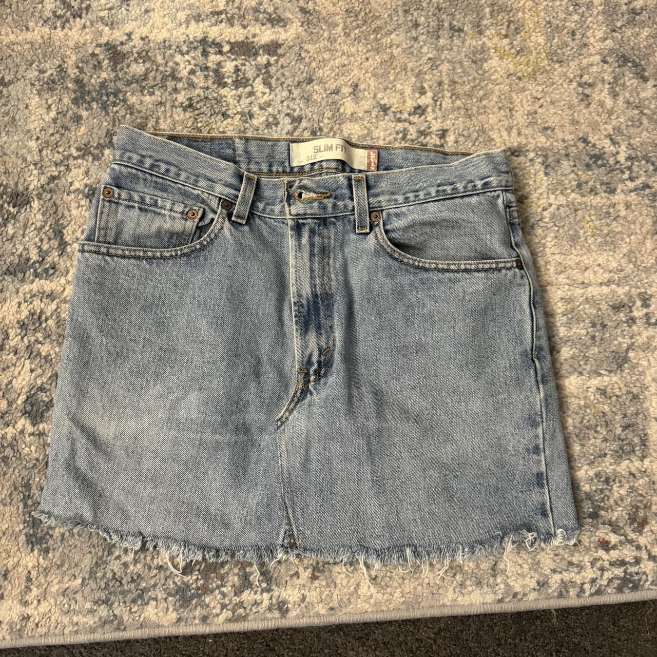 Levi’s denim mini skirt #levis #skirt #vintage waist 32 - Depop