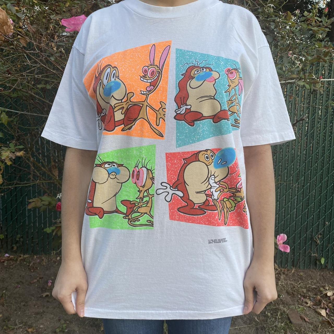 Vintage 1991 Ren & Stimpy graphic promo tshirt in | Depop
