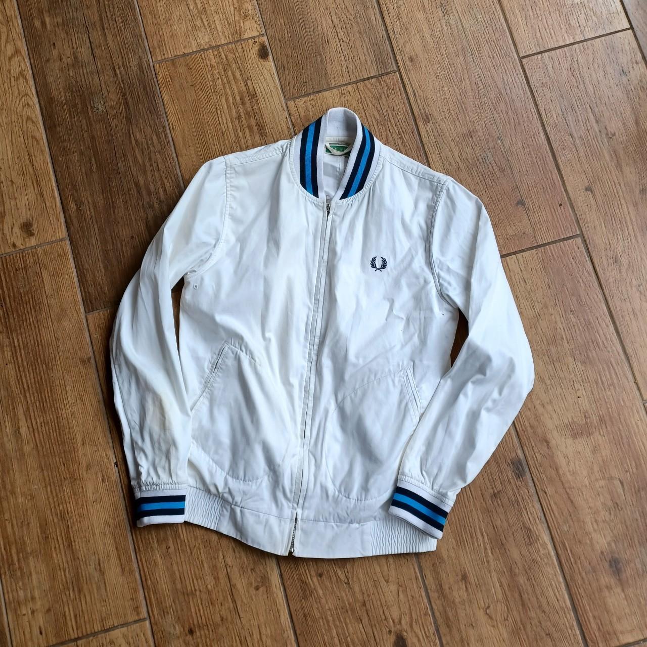 Mens vintage white fred perry bomber jacket Size