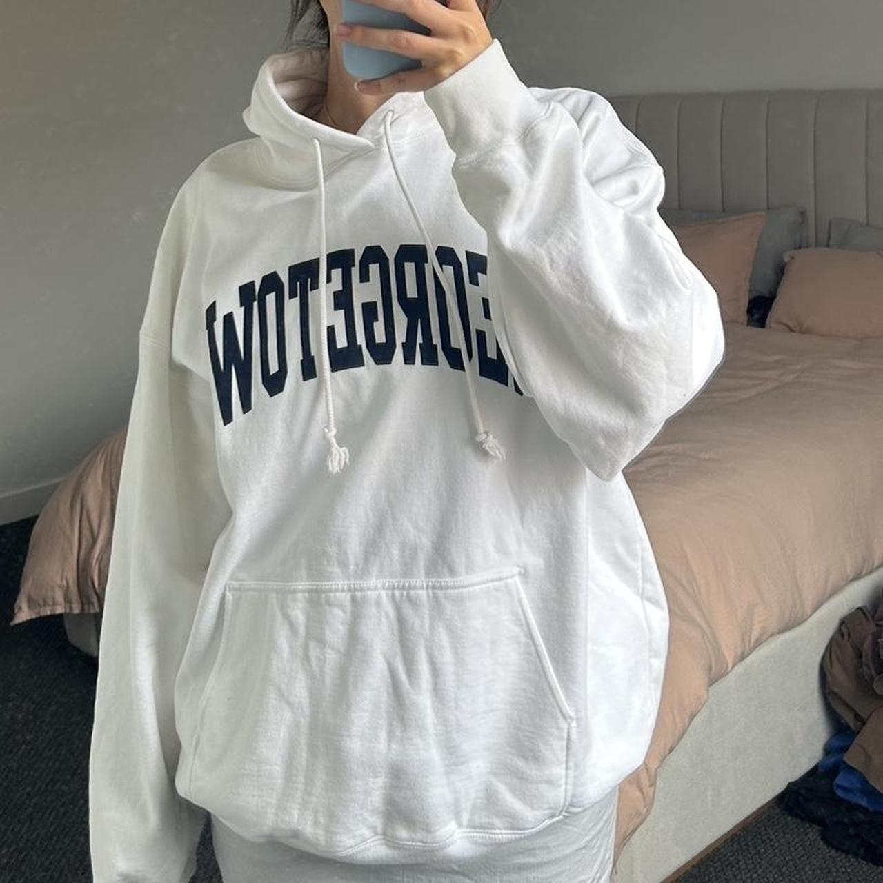 Brandy Melville white hoodie. “One size” only worth... - Depop