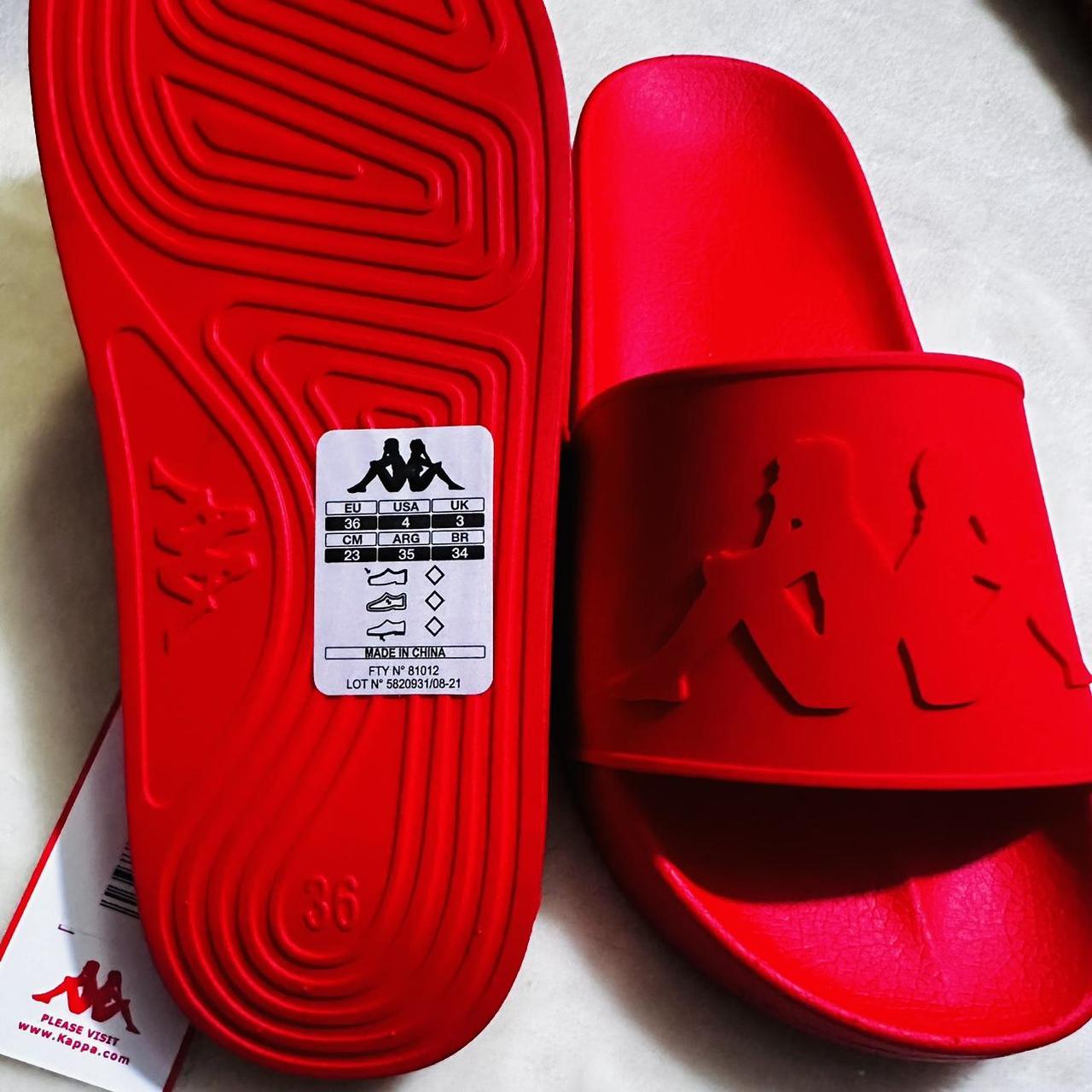 Kappa Men's Red Slides | Depop