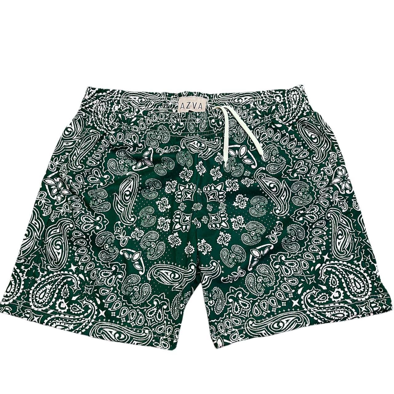 AZVA Forest Green Paisley mesh shorts Sizes XS2XL... Depop