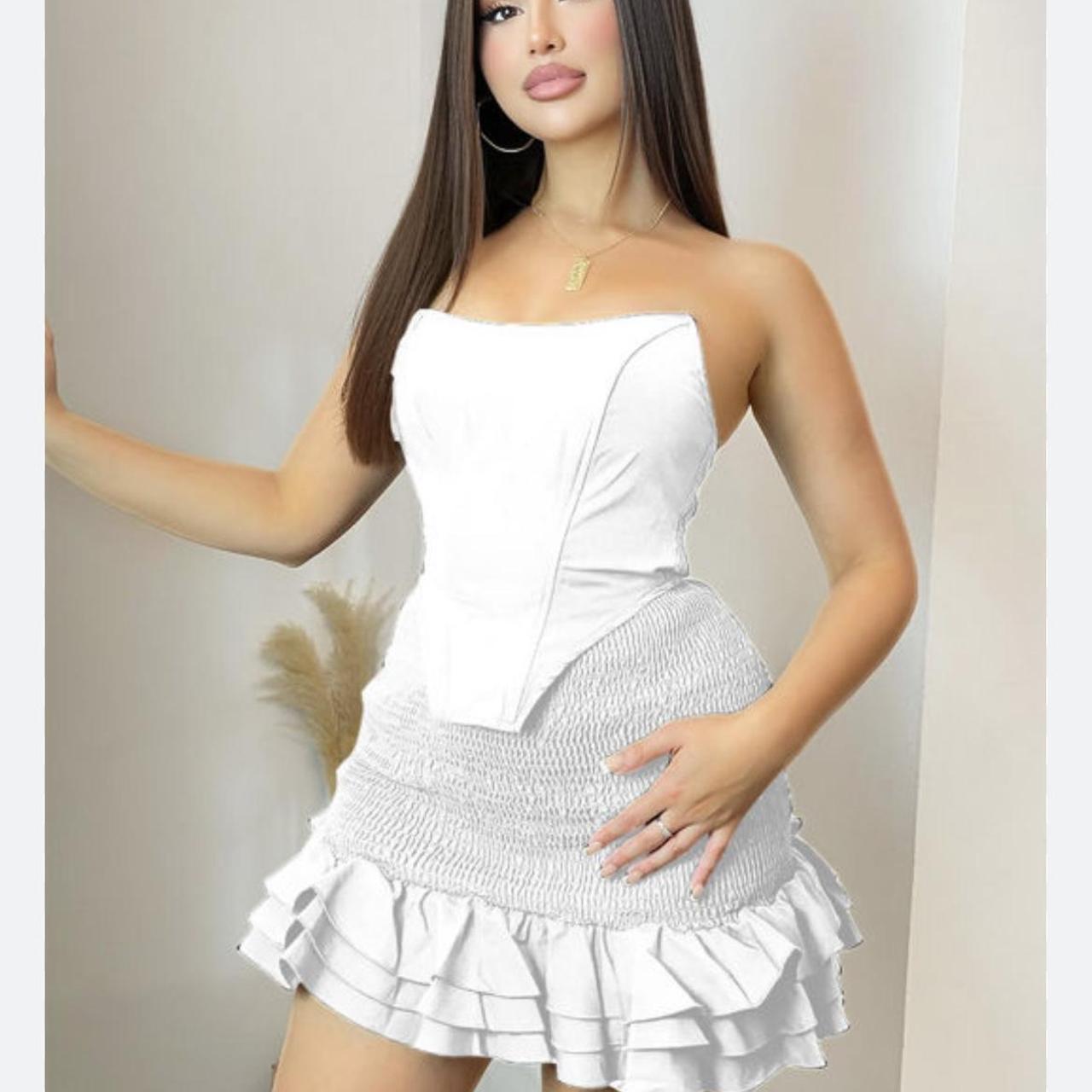 Ruffle skirt with 2024 crop top online