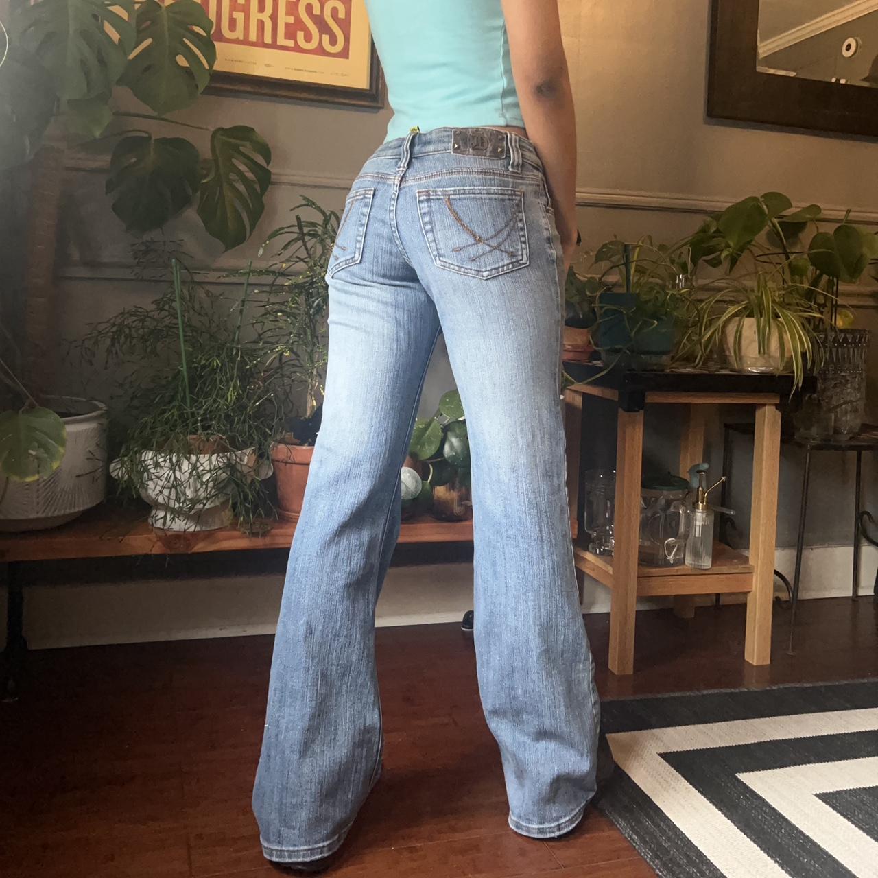 Vintage Dollhouse low rise lightly distressed jeans.... Depop