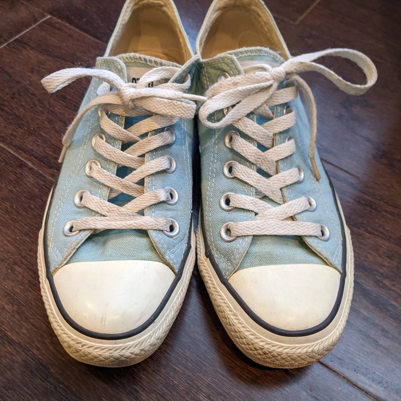 Light powder blue converse. Beautiful color and very... - Depop