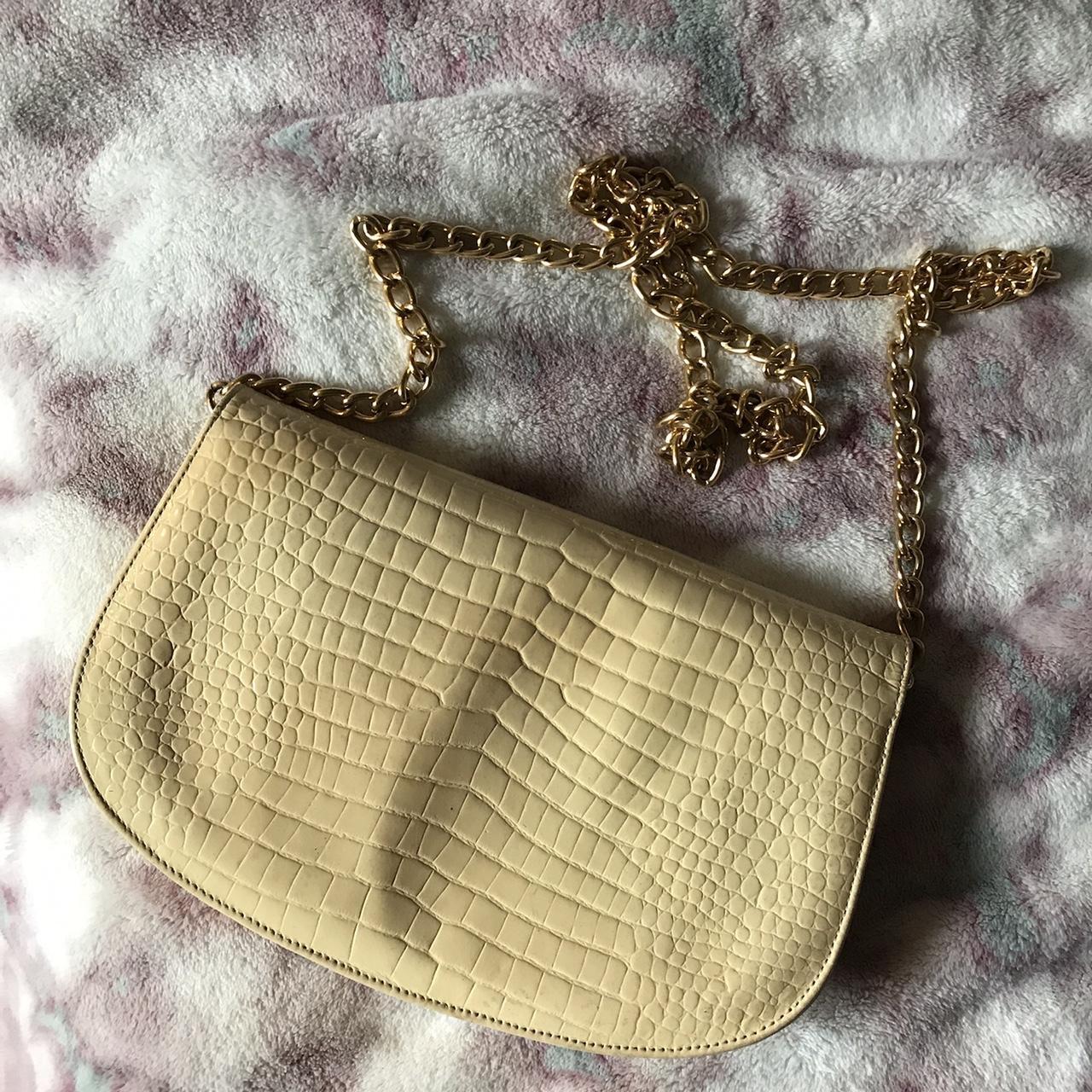 Courrèges Women's Yellow and Cream Bag | Depop