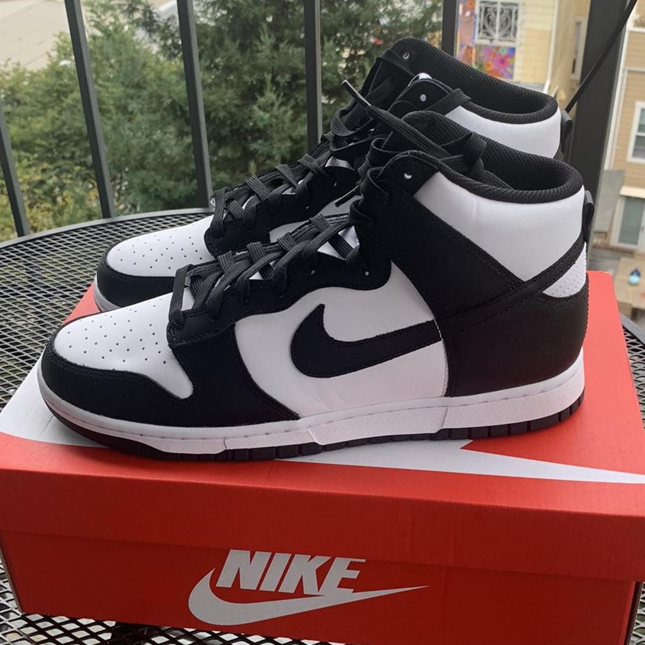 Panda Dunk High Mens Black and White Dunk Size... - Depop