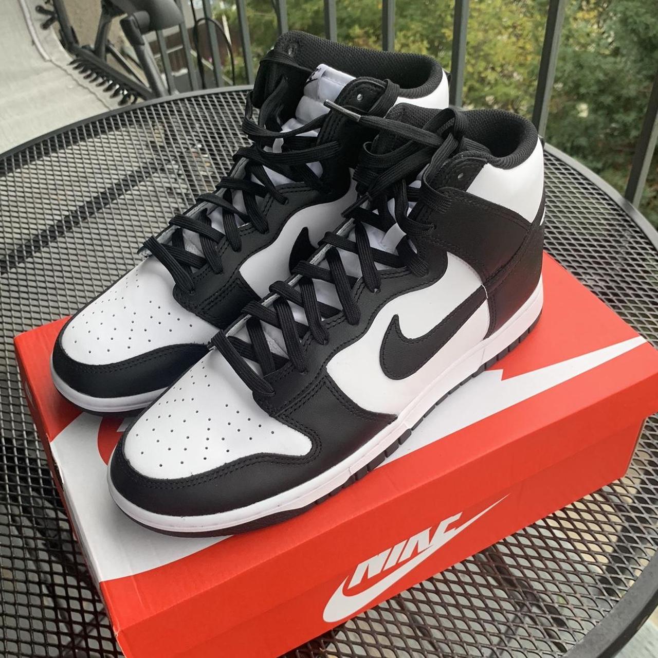 Panda Dunk High Mens Black and White Dunk Size... - Depop