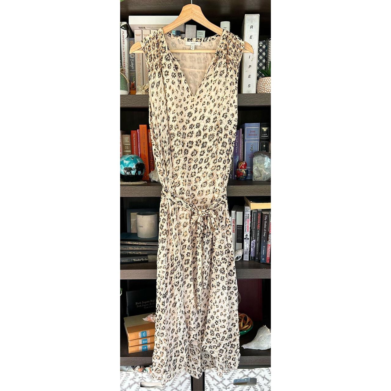 Joie Corrin 100 Silk Leopard Print Midi Dress Size. Depop