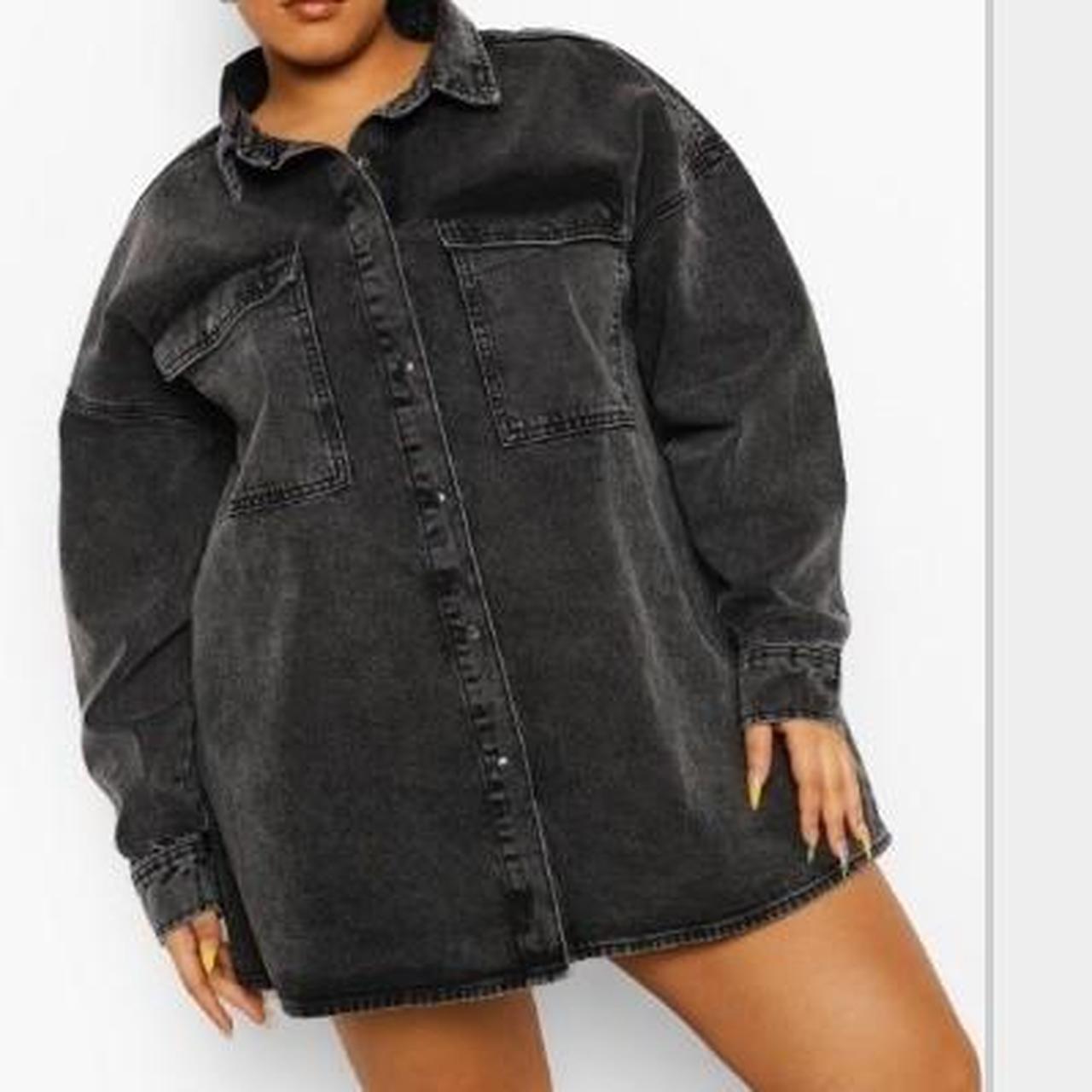 boohoo plus black dress