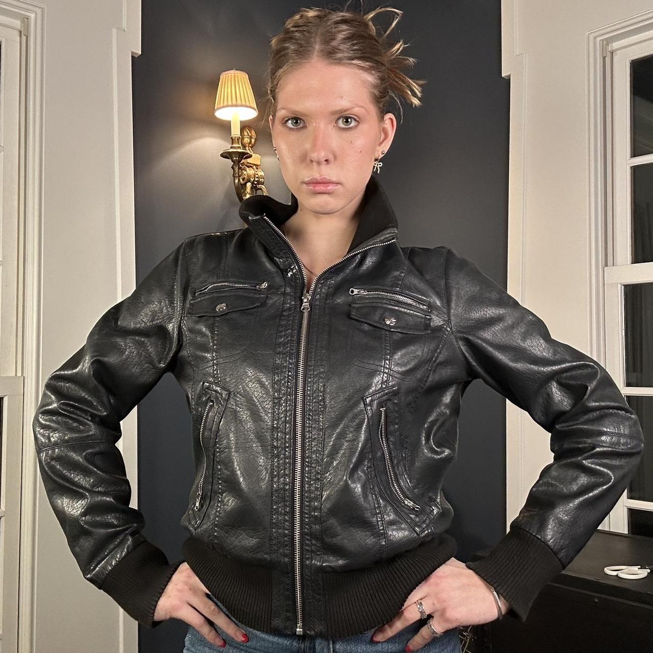 INSANE Miss London leather flight jacket. Looks so