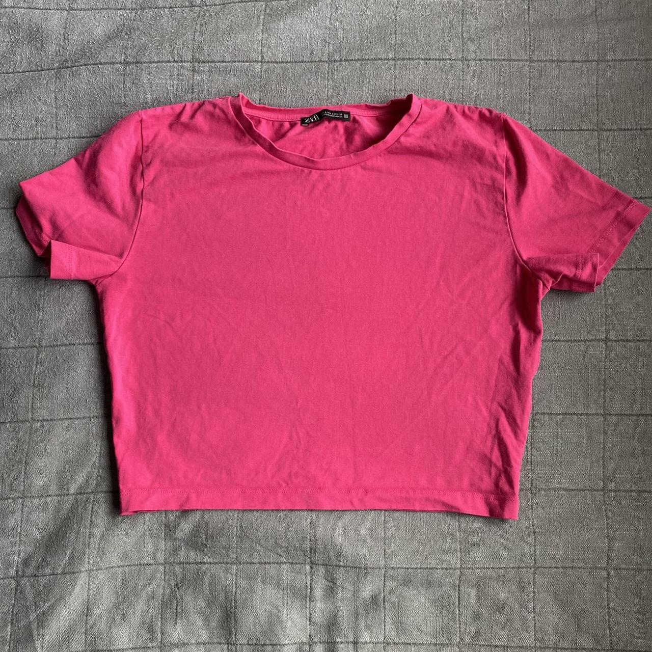 Hot pink Zara crop top. No damage or signs of wear.... Depop