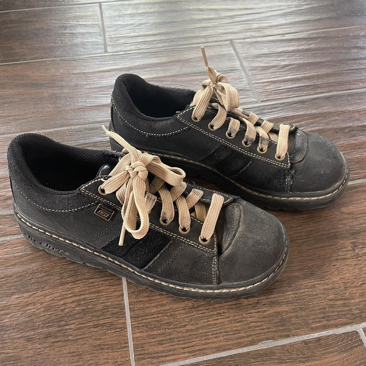 Skechers Women's Brown and Black Trainers | Depop