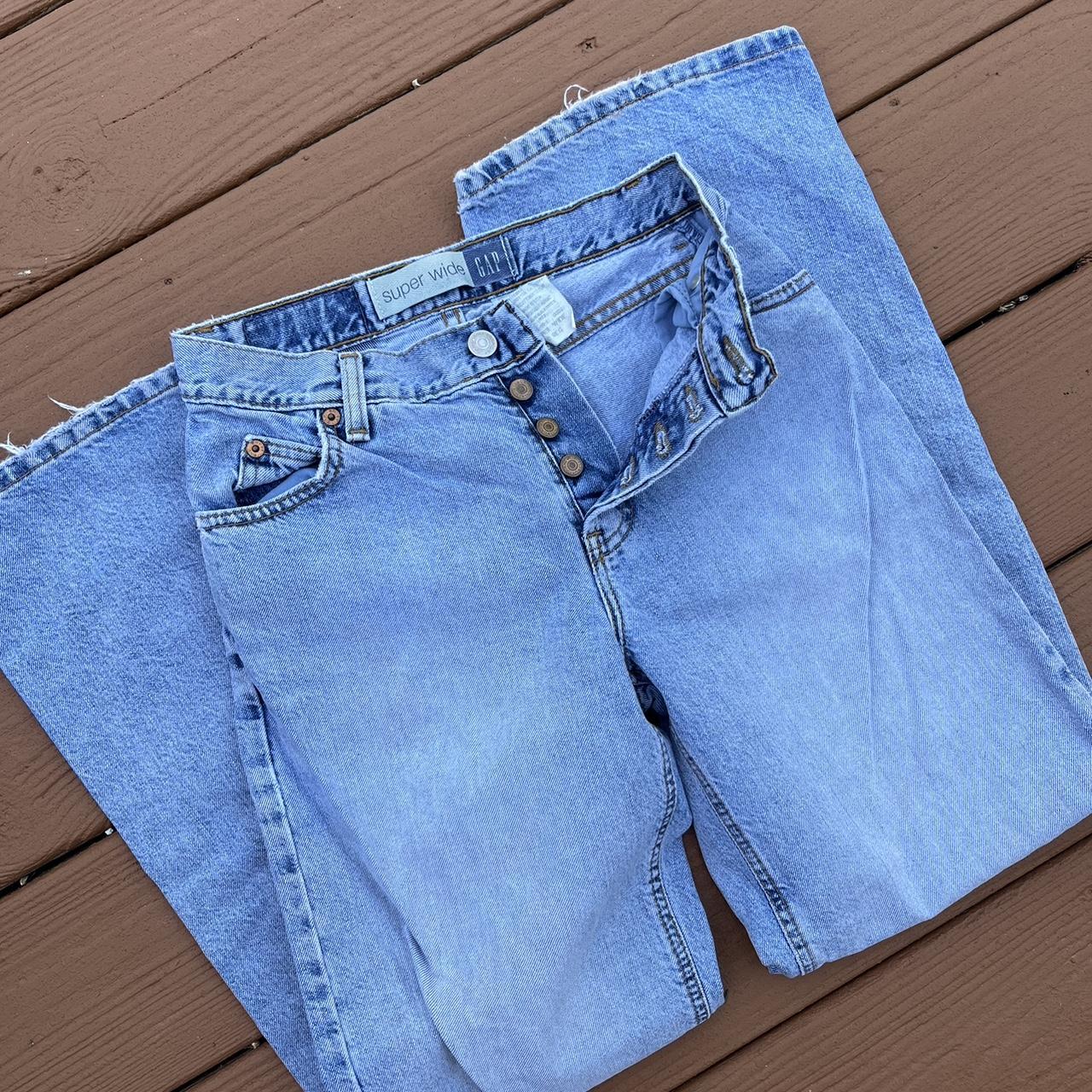 Vintage 1990s 90s Gap blue Jeans denim faded super... - Depop