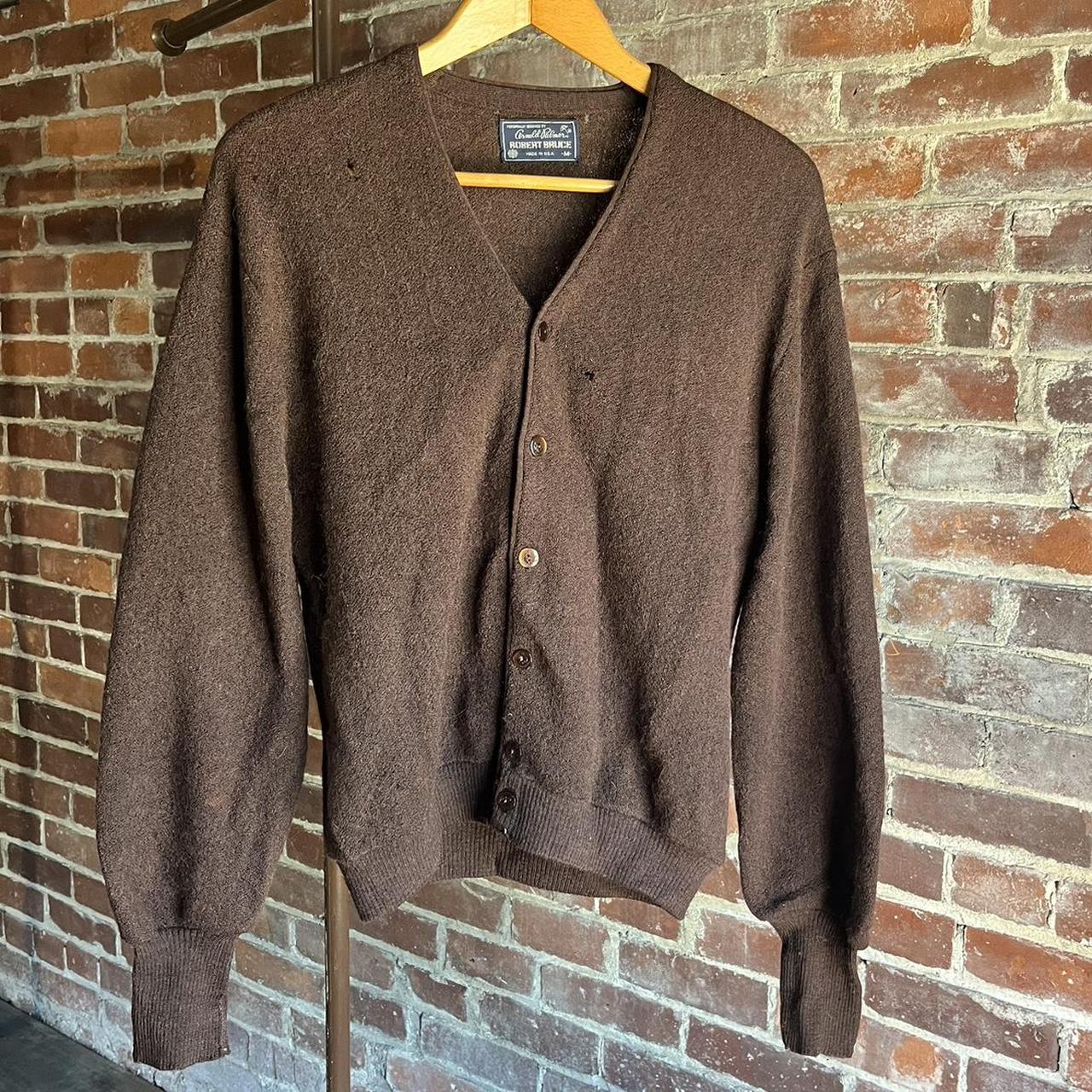 Vintage 1960s 60s wool dark brown distressed...