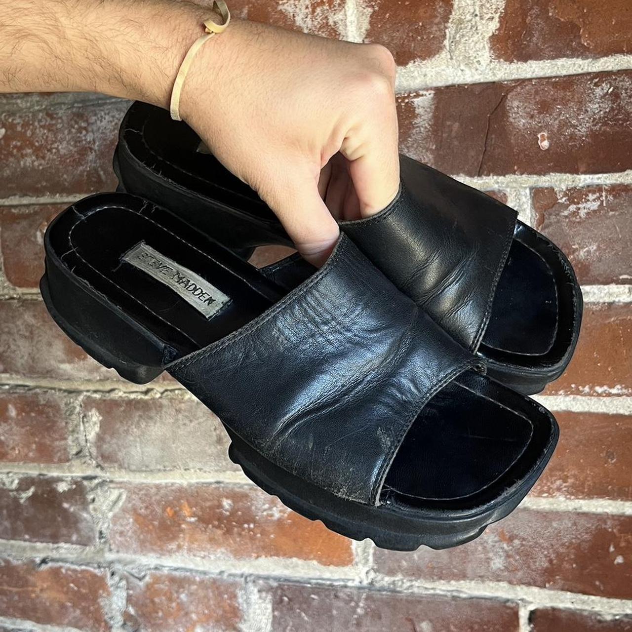 Vintage 1990s Steve Madden leather chunky square Depop