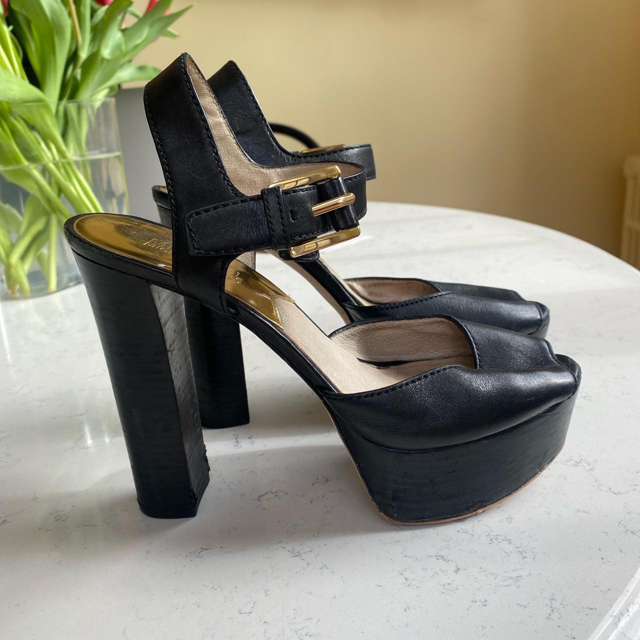 Michael kors platform heels on sale black