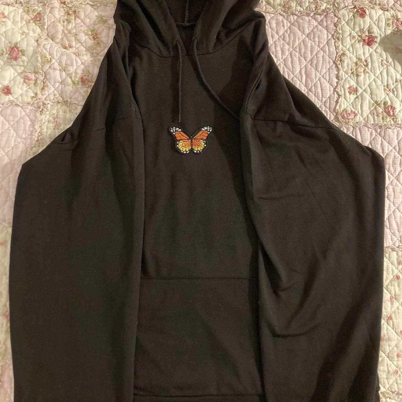 Black hoodie with outlet orange butterfly