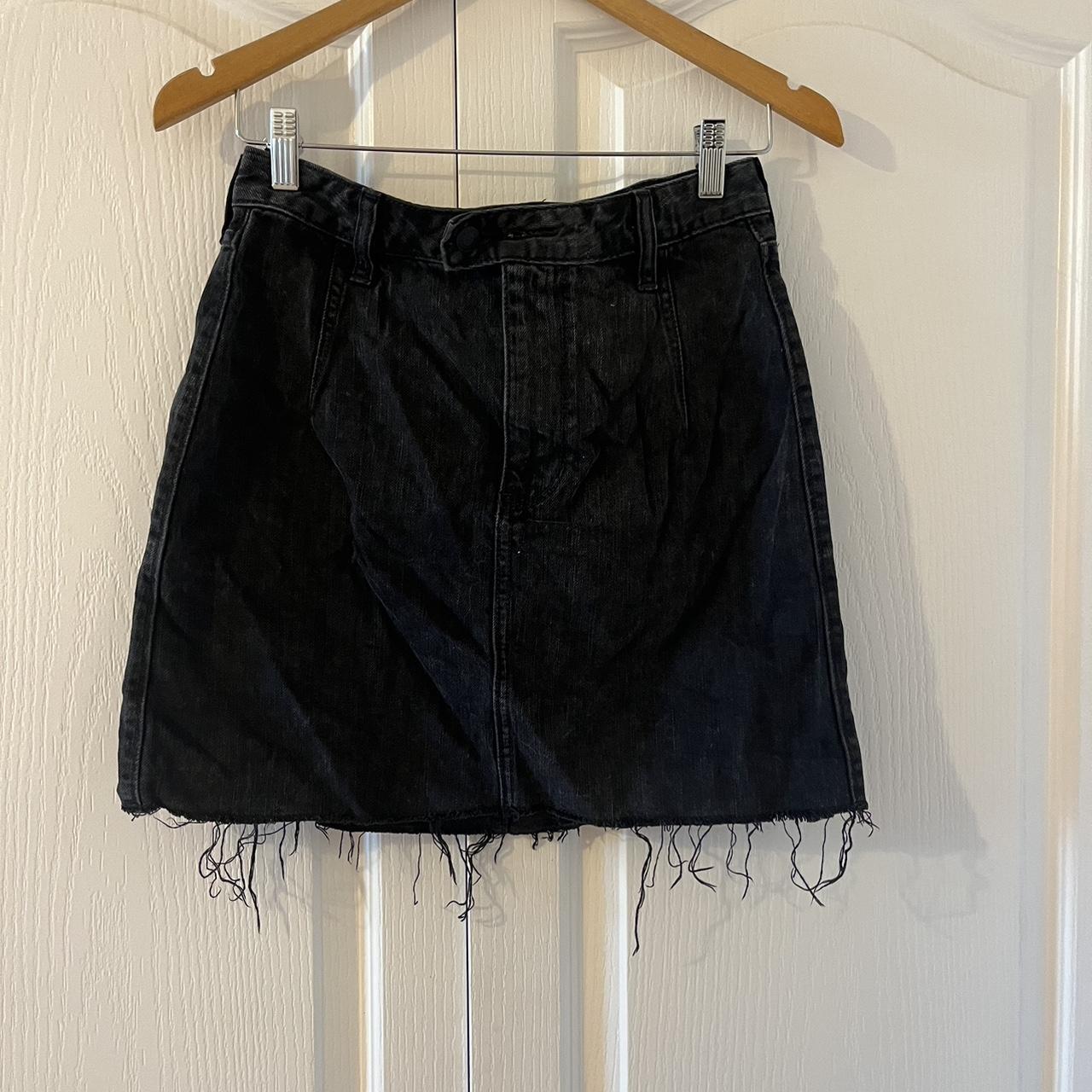 Hollister women s black mini denim skirt. Good