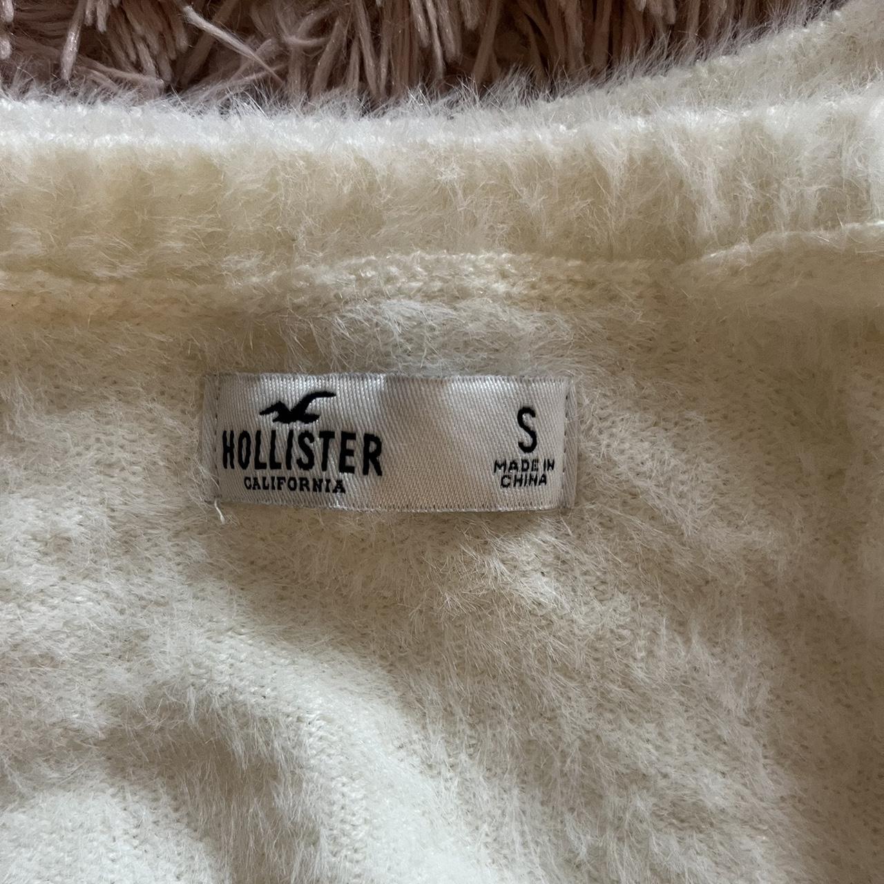 Hollister white fluffy sweater extremely soft and