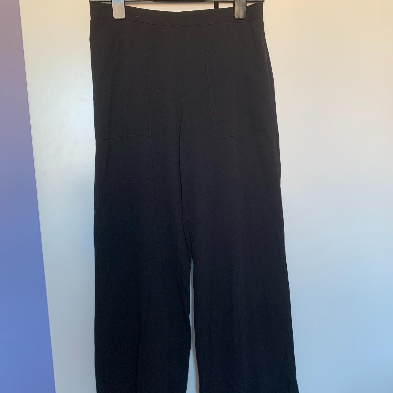 black bhs lightweight trousers holiday shop wide... - Depop