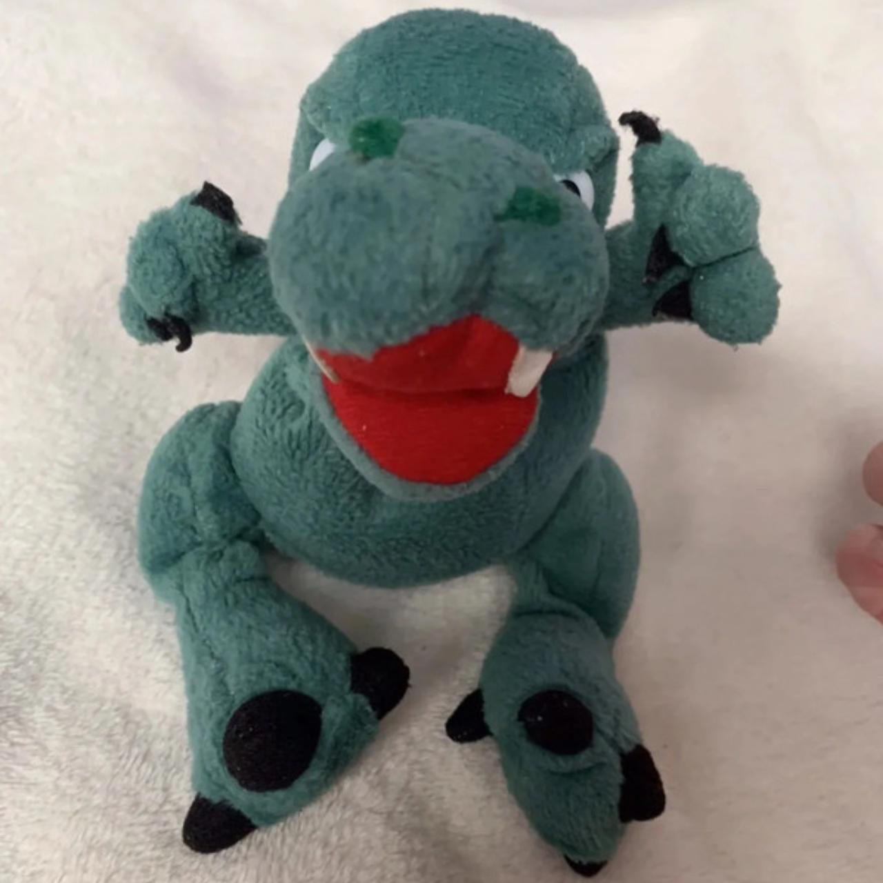 dark green dinosaur T. rex plush soft toy dark... - Depop