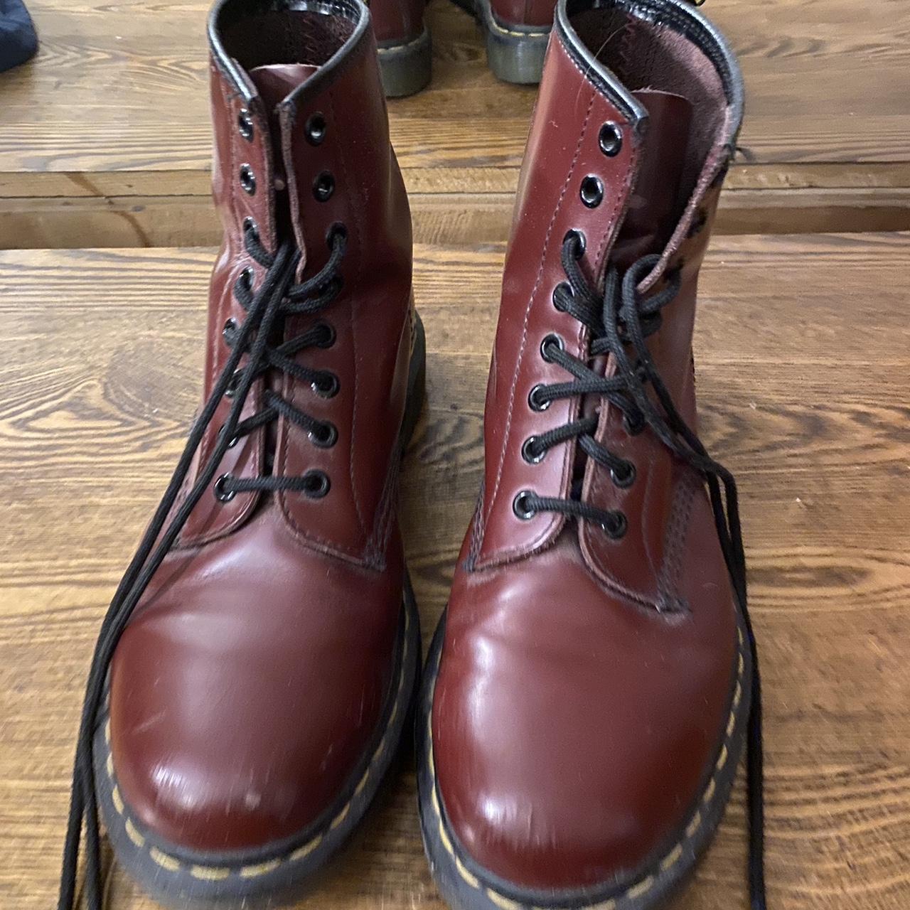 Cherry Red 1460 Smooth Leather 8 eye Dr Martens.... - Depop