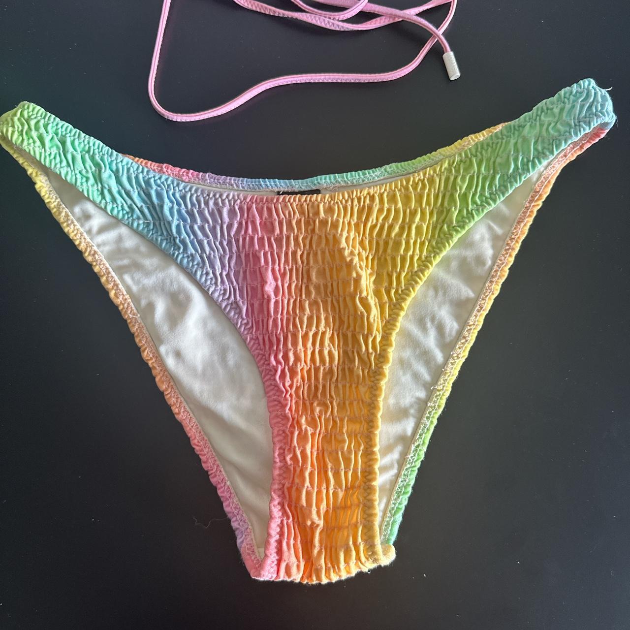 Triangl - rainbow sherbet bikini, bottoms are size - Depop