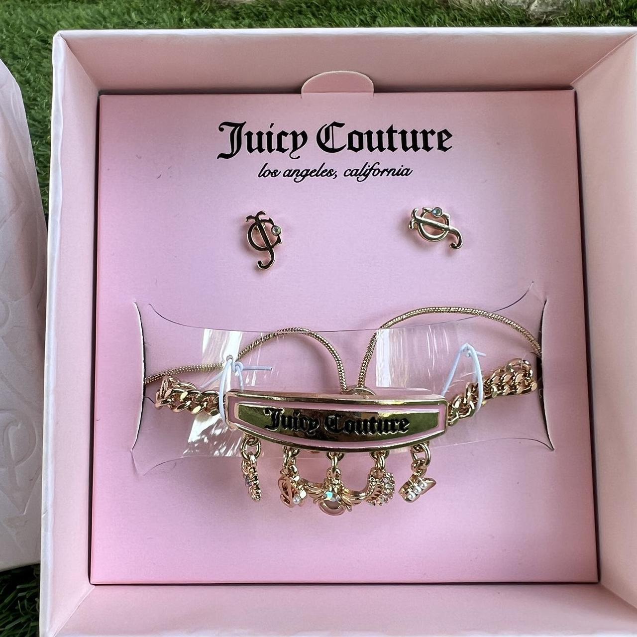Juicy Couture Heart Charms Bracelet - Garden Party Collection