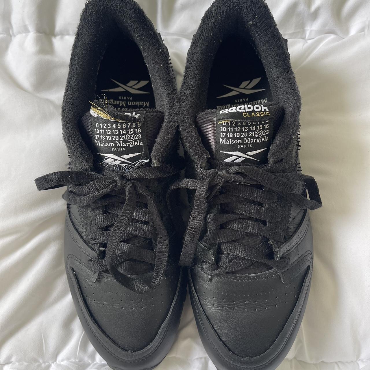 Maison Margiela x Reebok black sneakers in great... - Depop