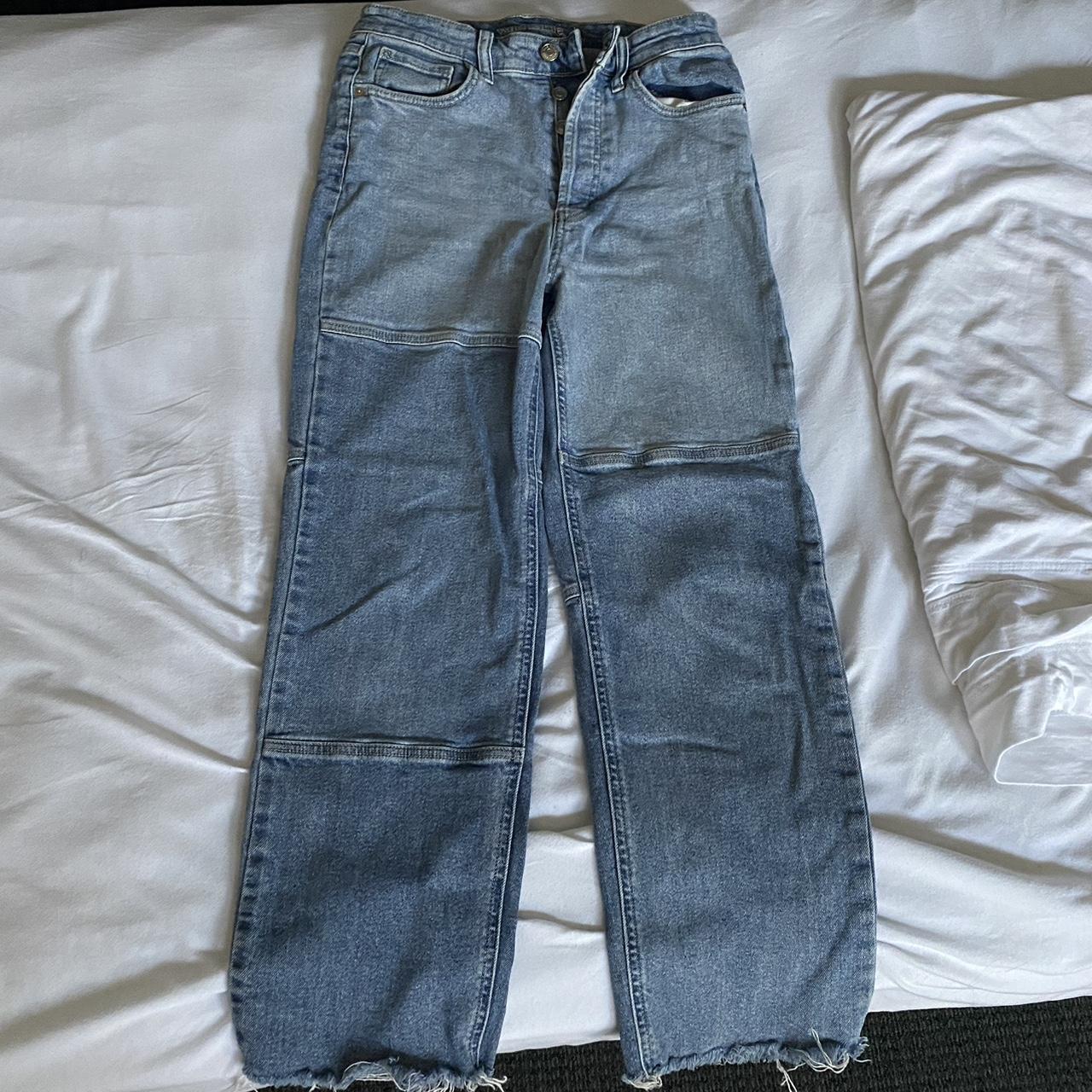 wild fable blue jeans buttons up. distressed/rough... - Depop