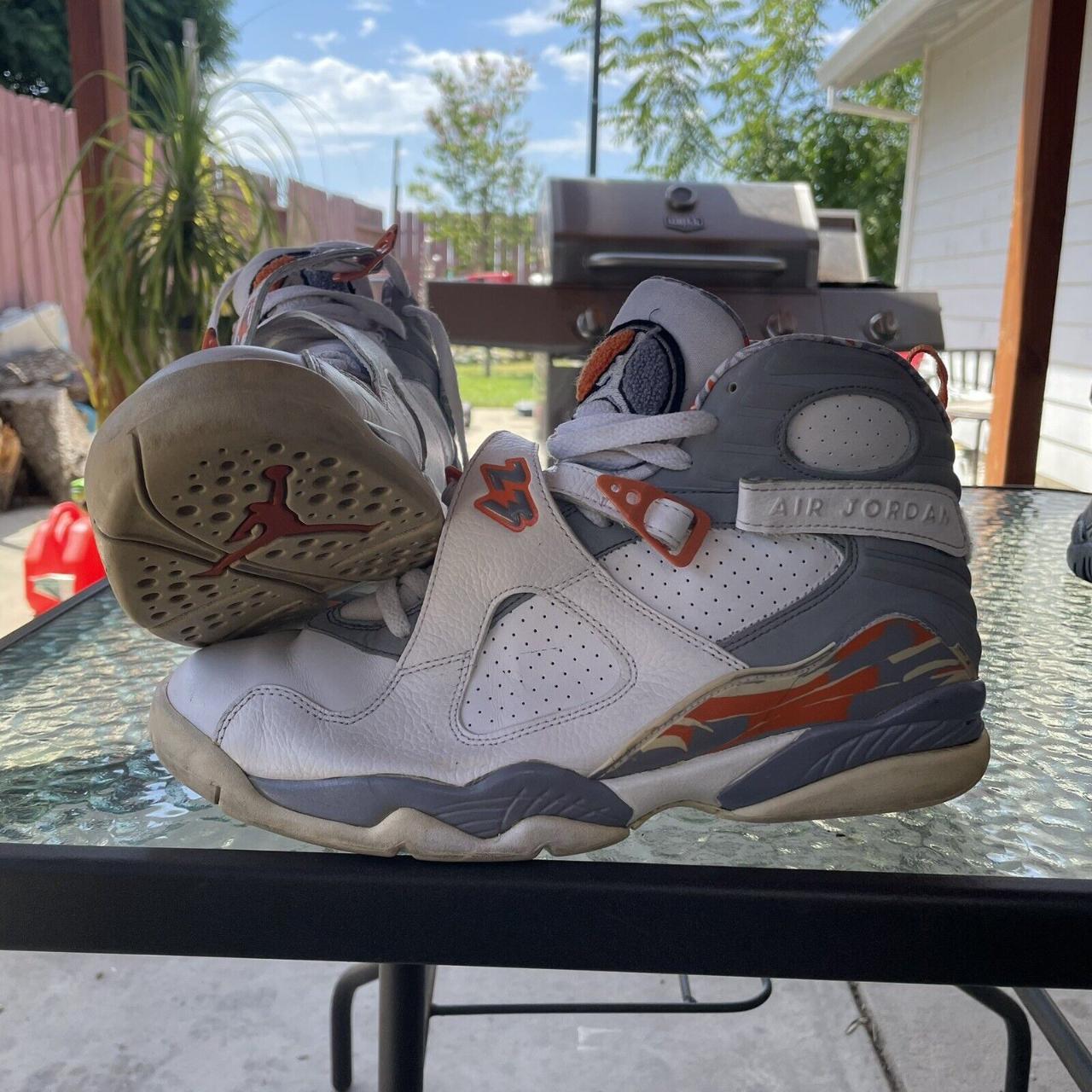 White and hotsell orange jordan 8