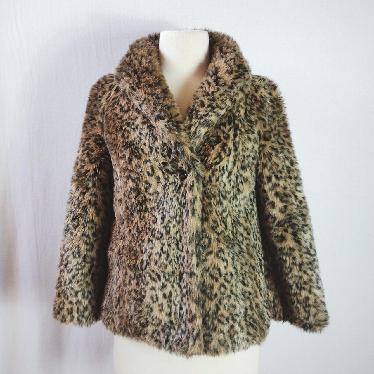 Forever New Size 6 Brown Animal Leopard Print Faux Depop