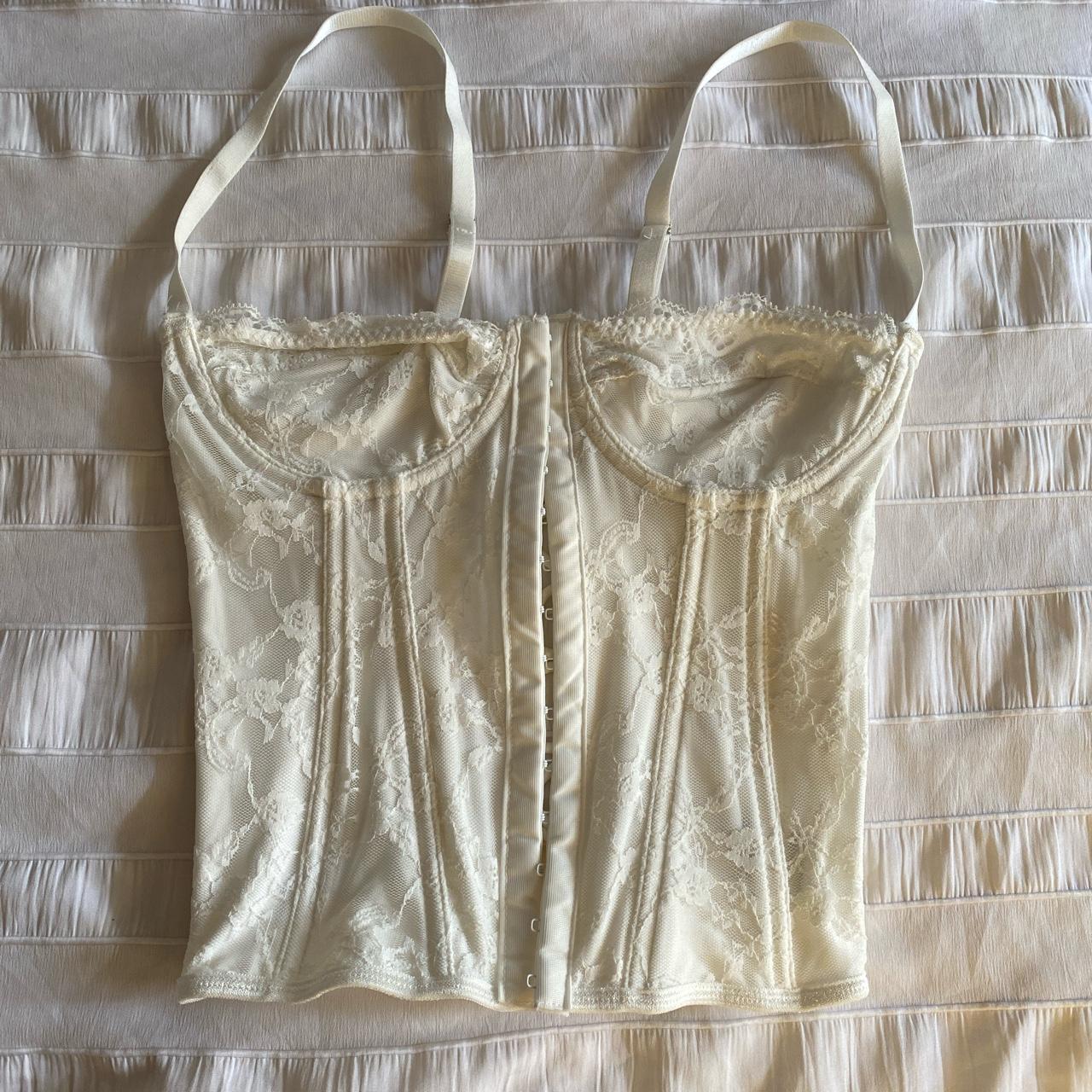 White corset crop top Shein size xs Ignore: Y2k... - Depop