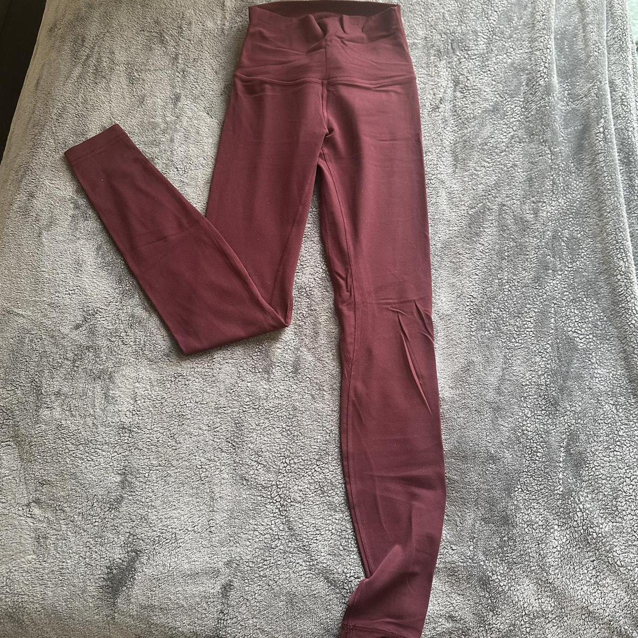 Lulu maroon wunder under leggings size 4 28” - Depop