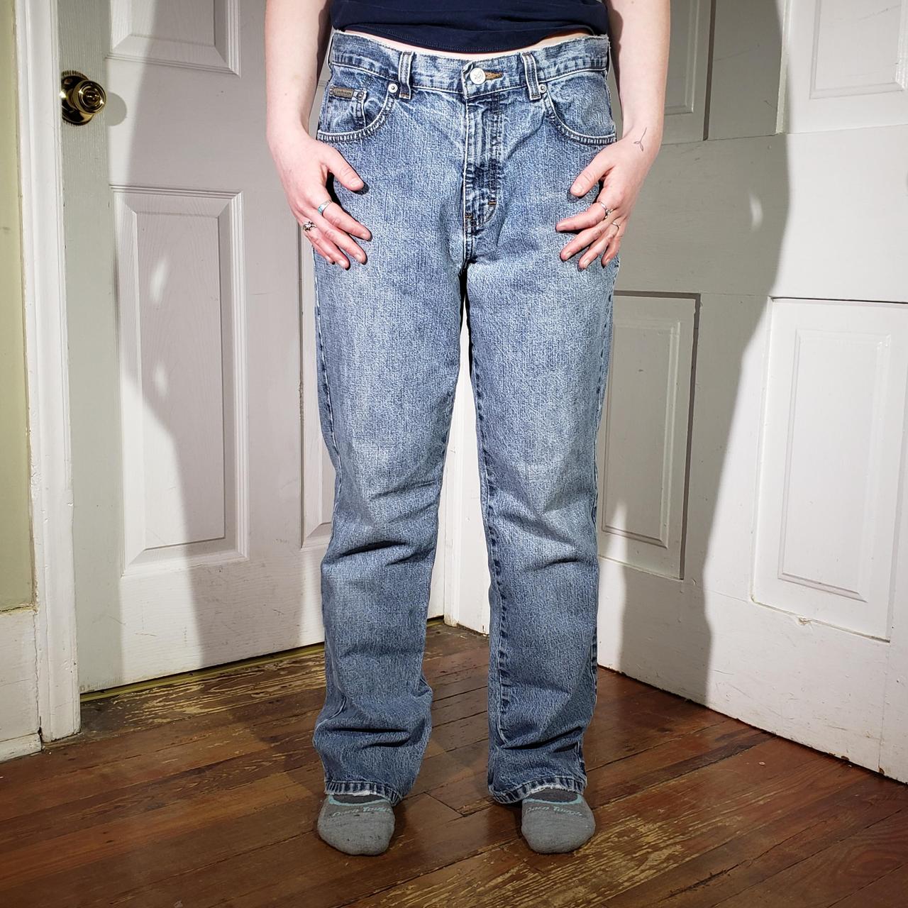 Calvin Klein Women's Blue Jeans | Depop Calvin Klein Women's Blue Jeans | Depop