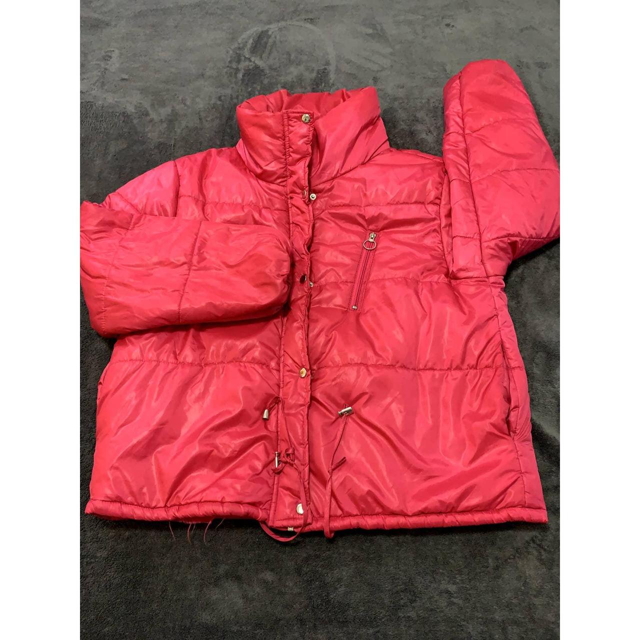 New Look Red Puffer Jacket Womens Size Large small... Depop