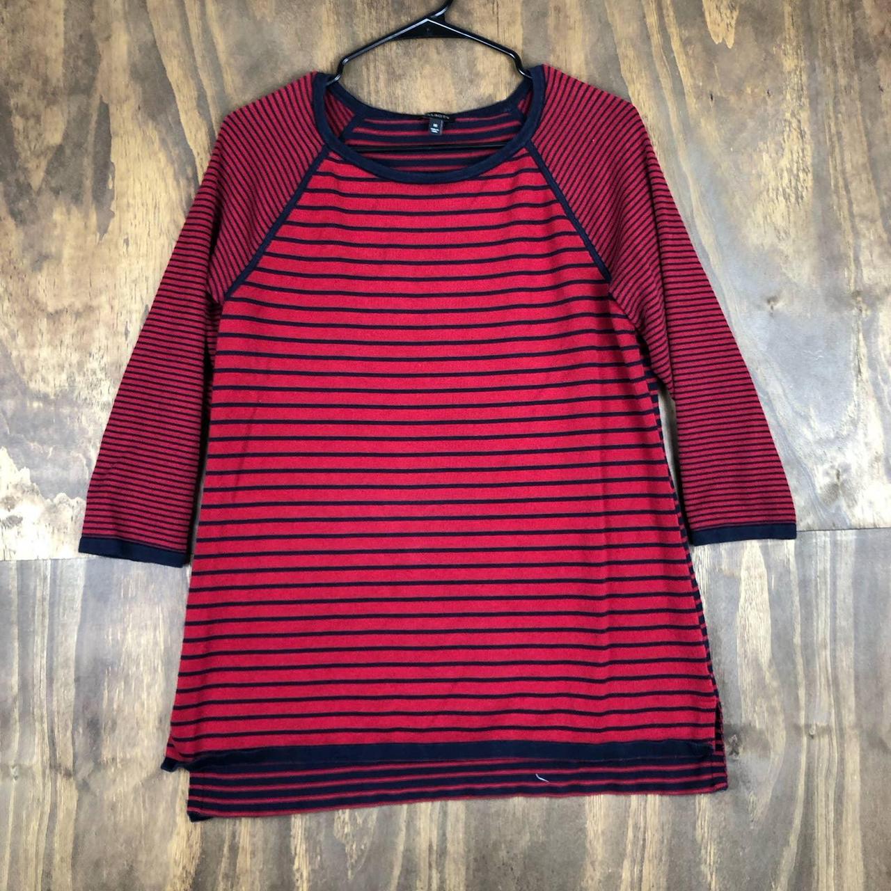Talbots Womens Sweater Red Blue Momcore Casual - Depop