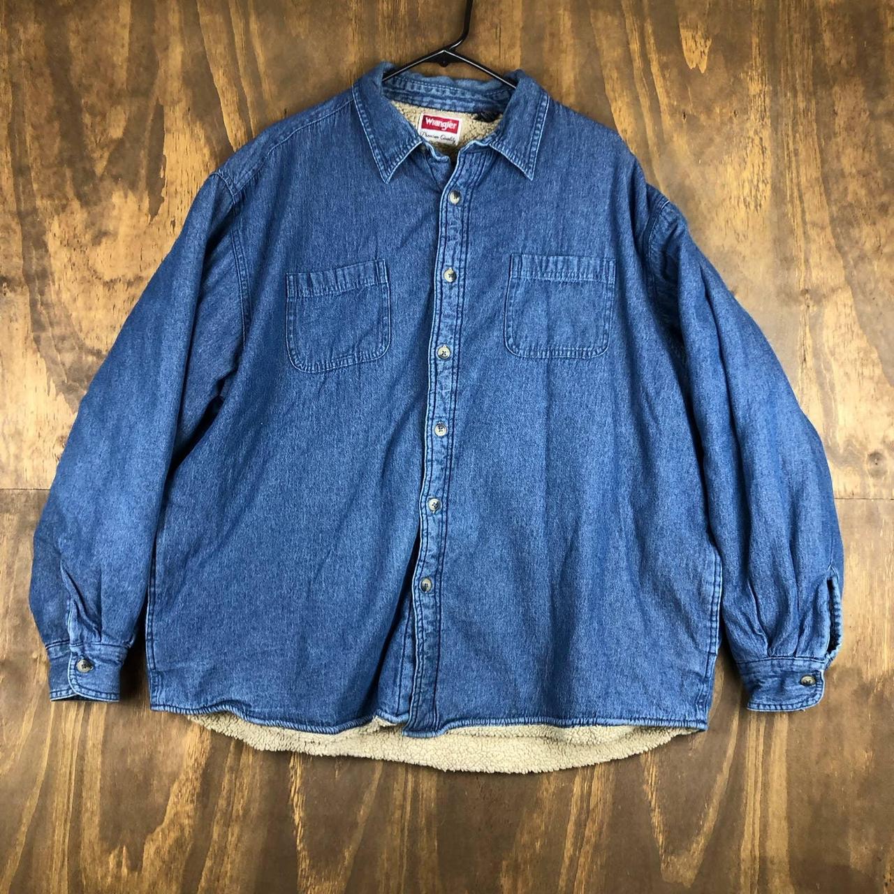 Mens wrangler sherpa hot sale lined denim jacket