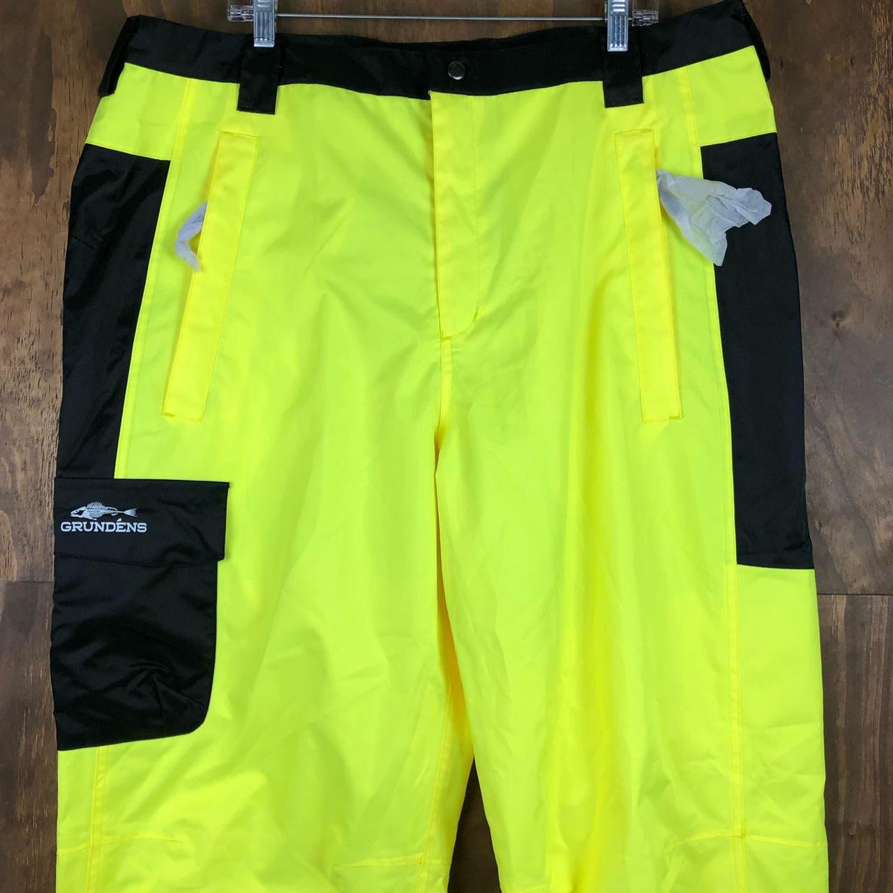 Grundens Mens Pants Yellow Hi Vis Weather Watch Fishing Rain