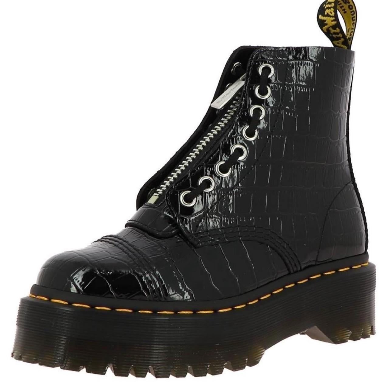 sinclair patent crocodile platform boots