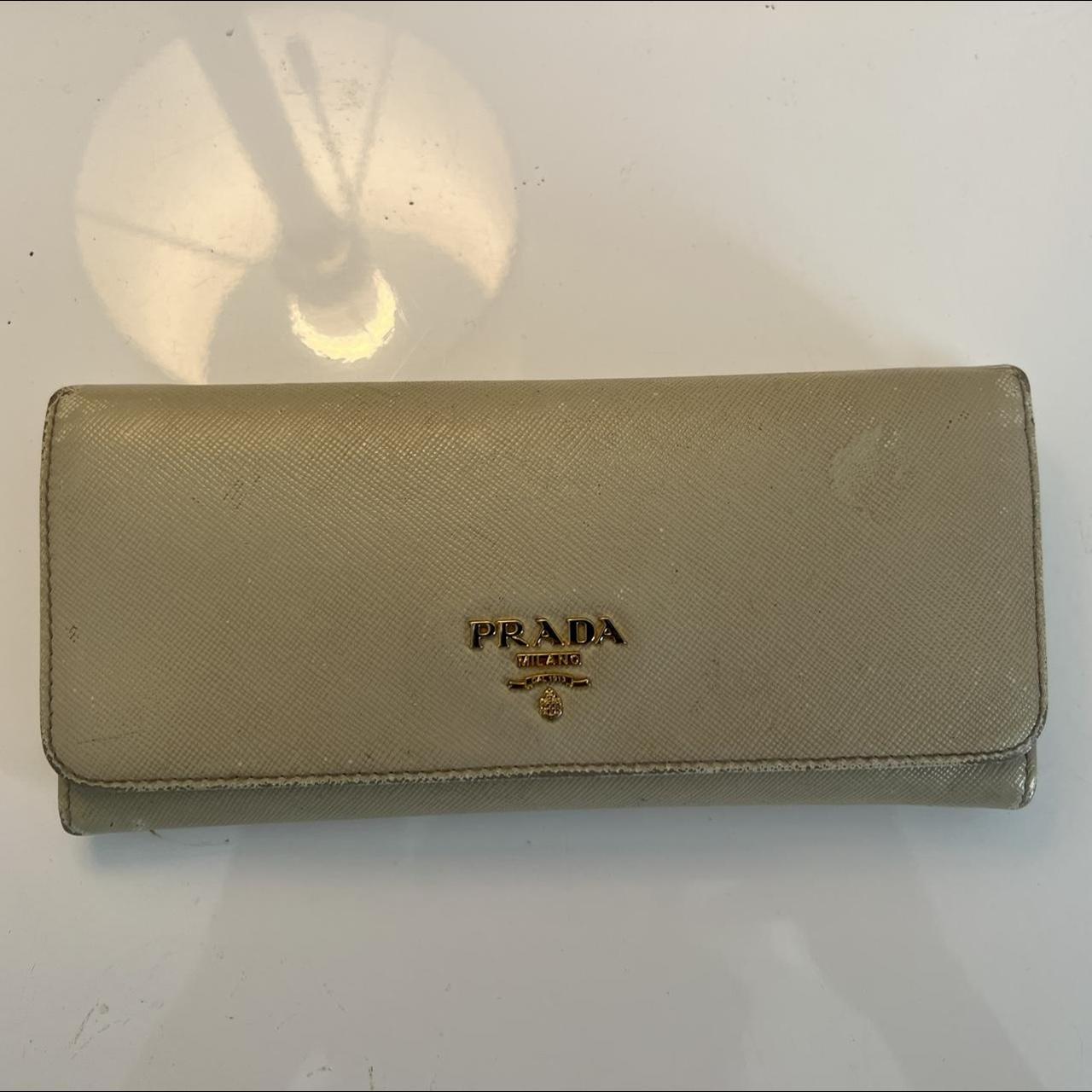 Large saffiano discount leather wallet prada