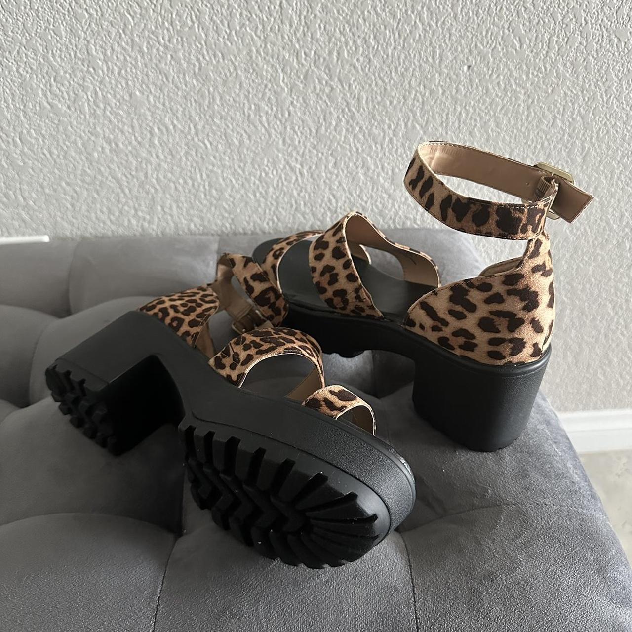 Leopard print chunky clearance sandals