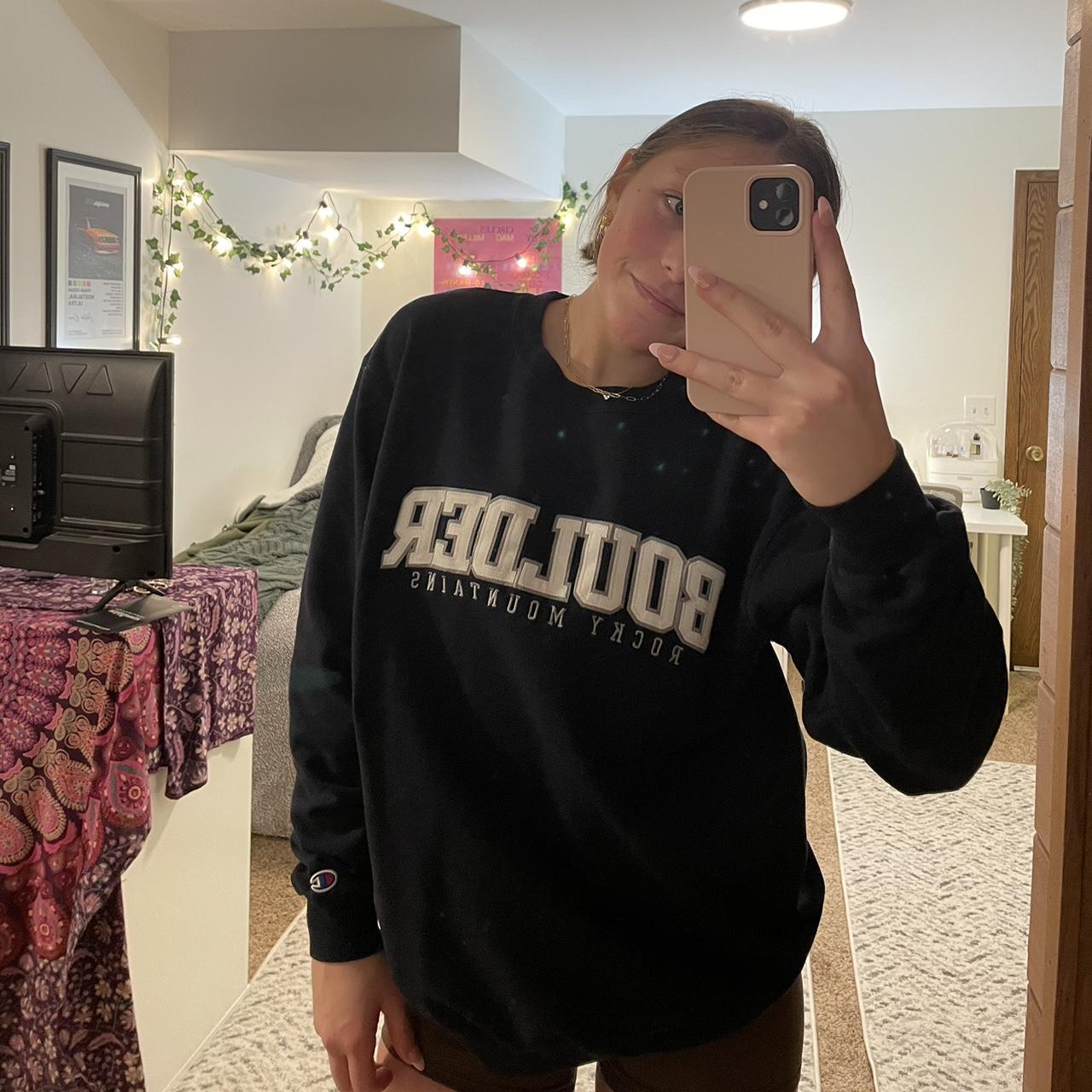 Black champion crewneck womens hot sale