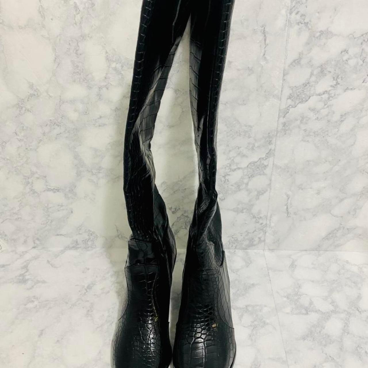 Princess Polly Women's Black Boots Depop